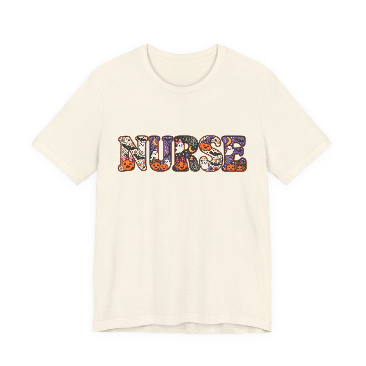 Nurse Halloween Floral Candy Pattern T-Shirt