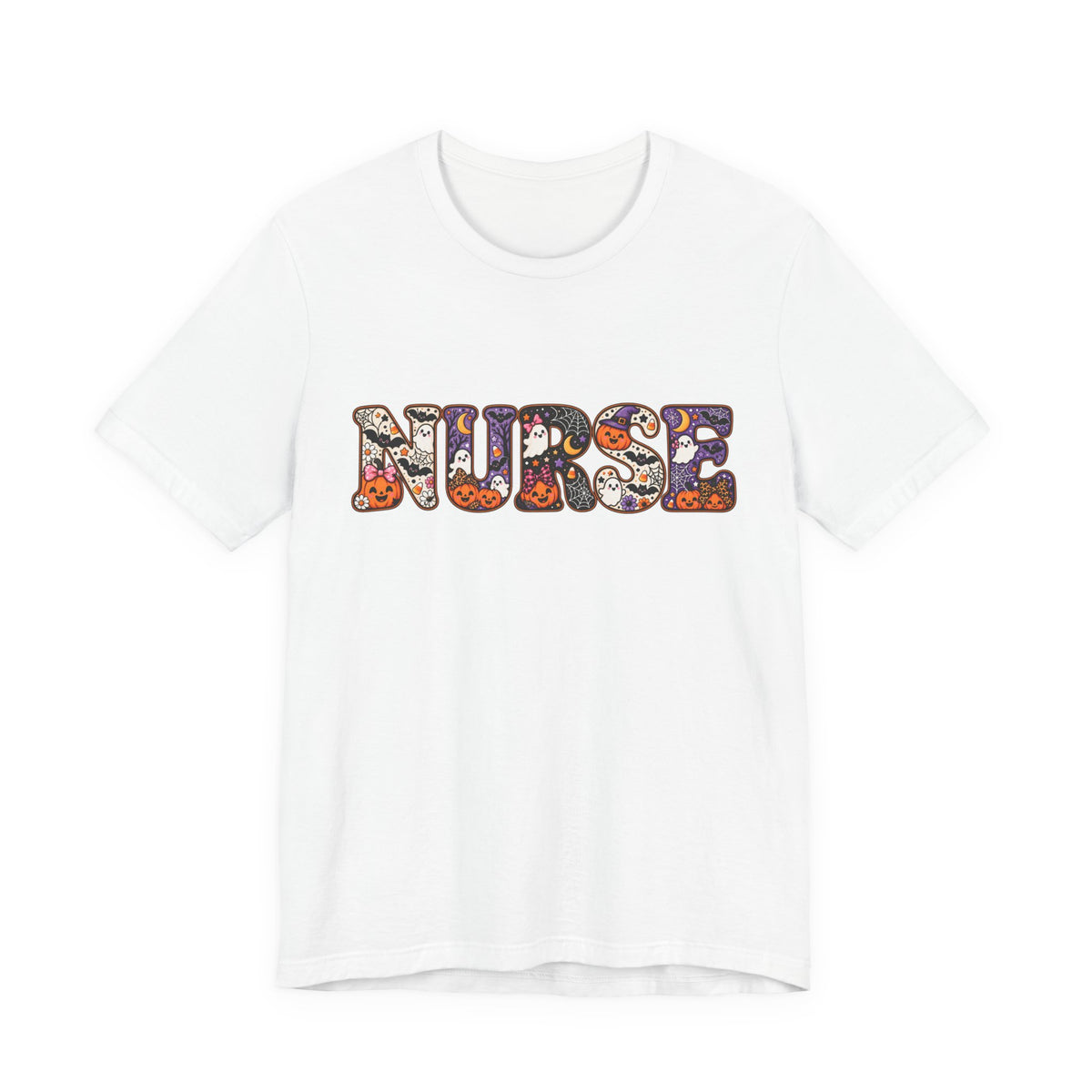 Nurse Halloween Floral Candy Pattern T-Shirt