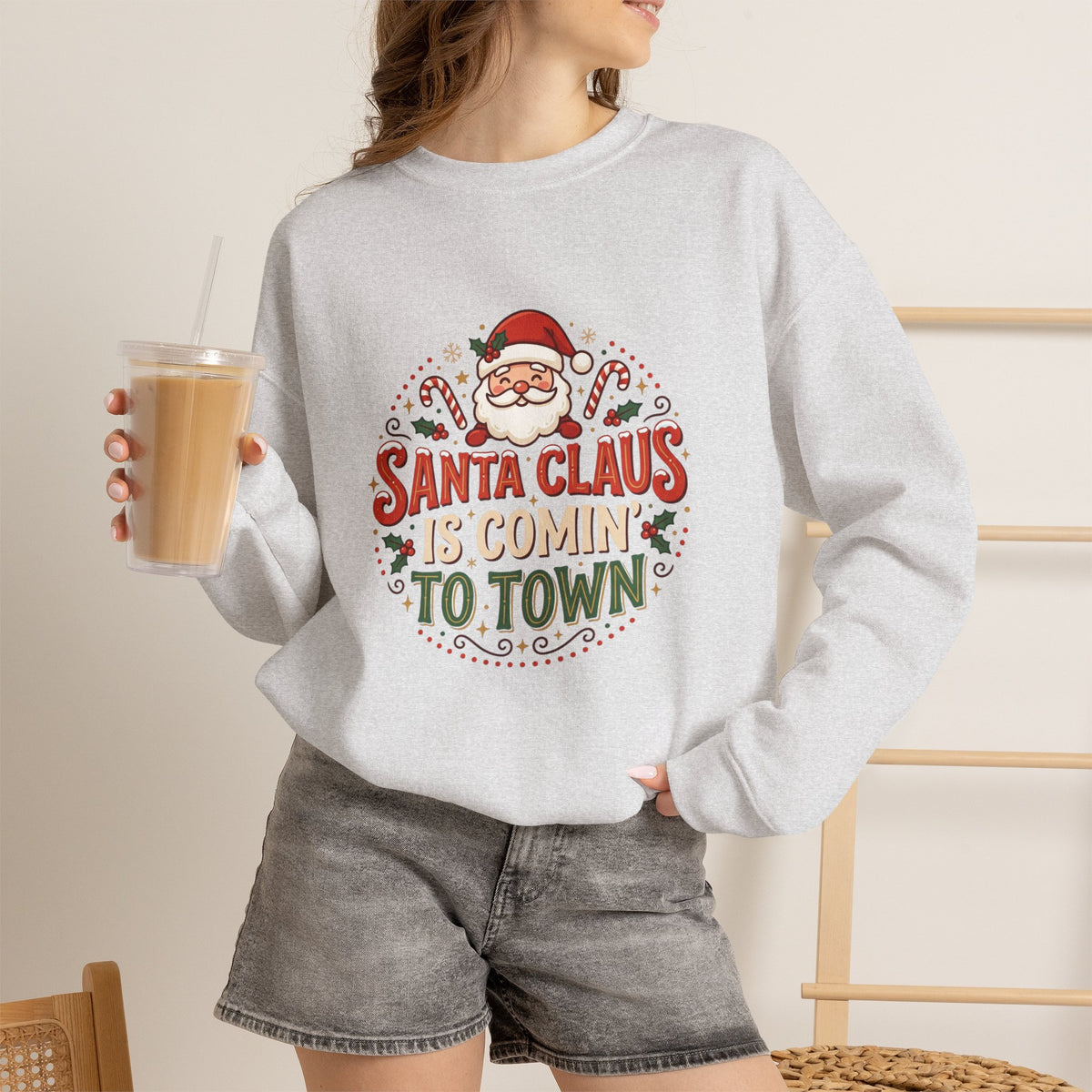 Santa Claus Is Comin' To Town Crewneck Sweatshirt