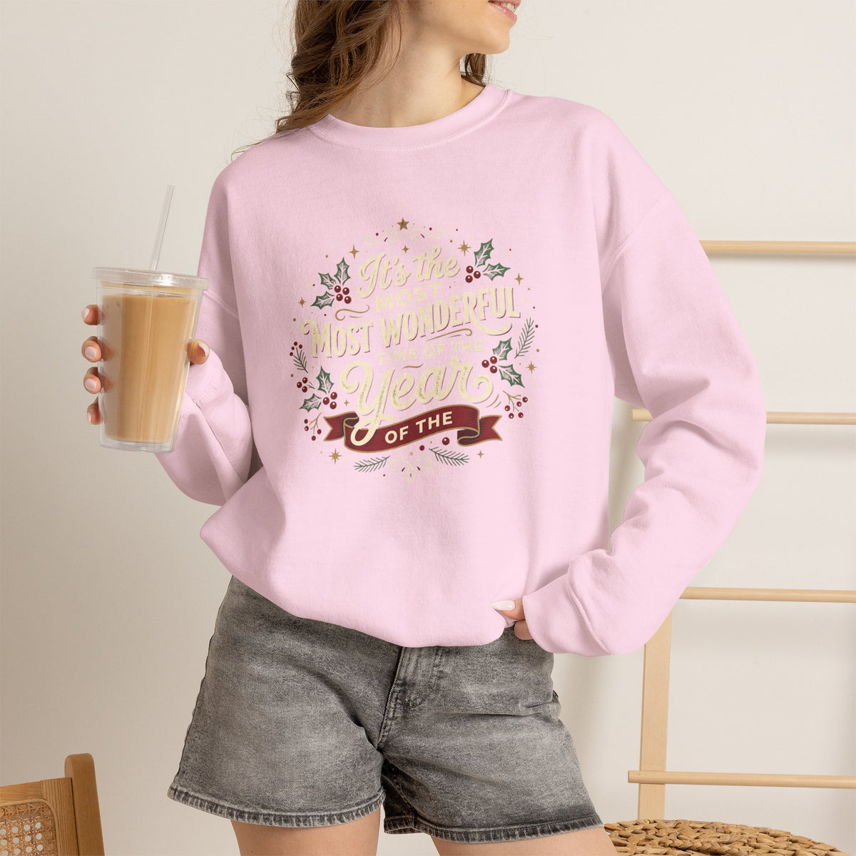 Crewneck Sweatshirt — Christmas 'Most Wonderful Year' Holiday Sweatshirt