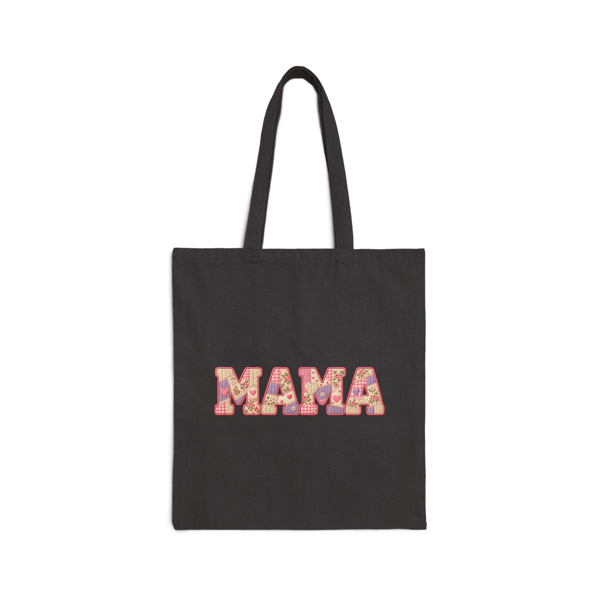 Mama Floral Tote Bag — Cotton Canvas Grocery & Market Bag for Moms