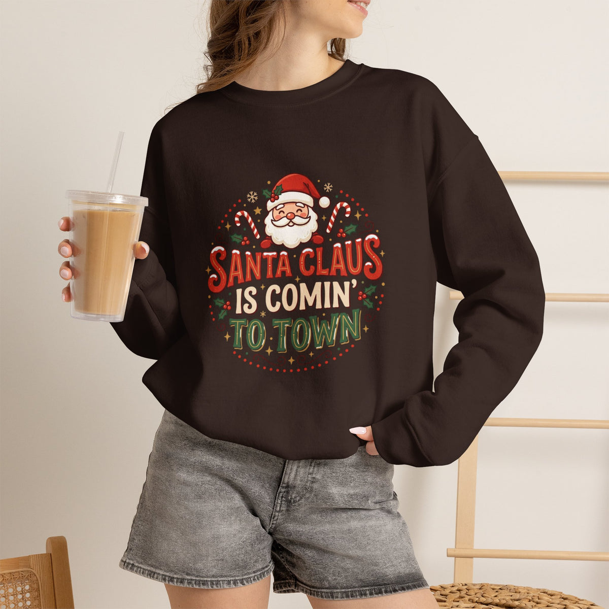 Santa Claus Is Comin' To Town Crewneck Sweatshirt