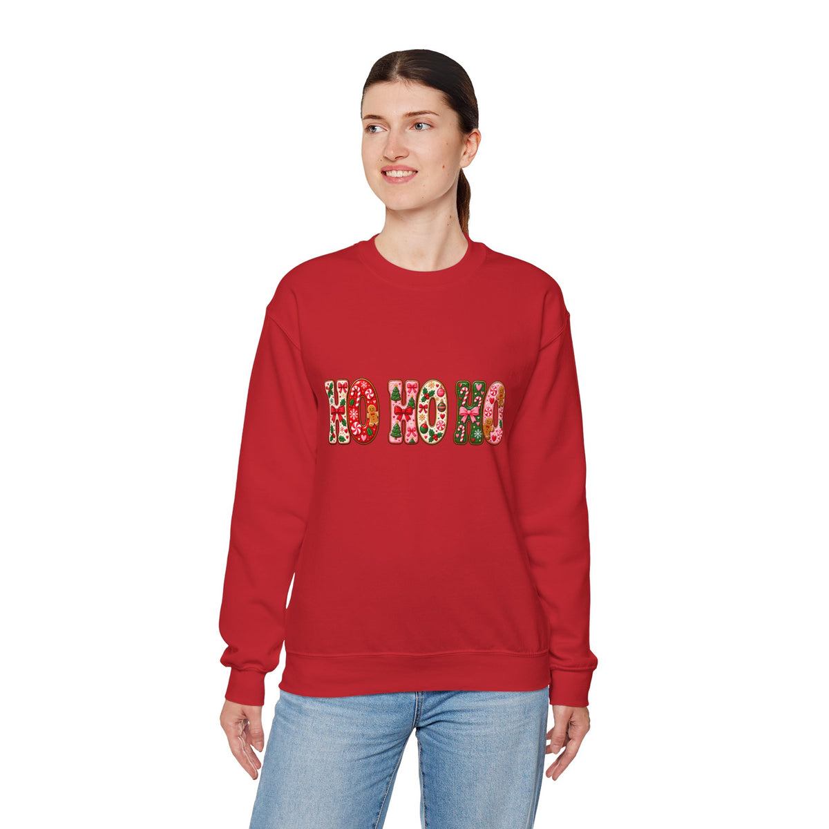 Sweatshirt — Floral "HO HO HO" Christmas Crewneck