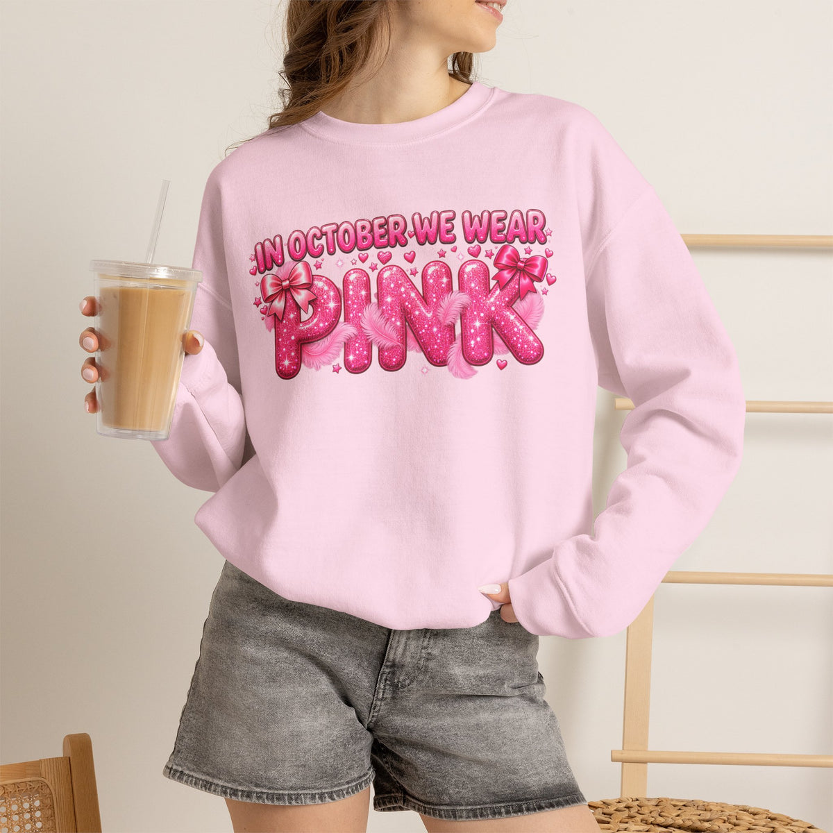 "In October We Wear Pink" Crewneck