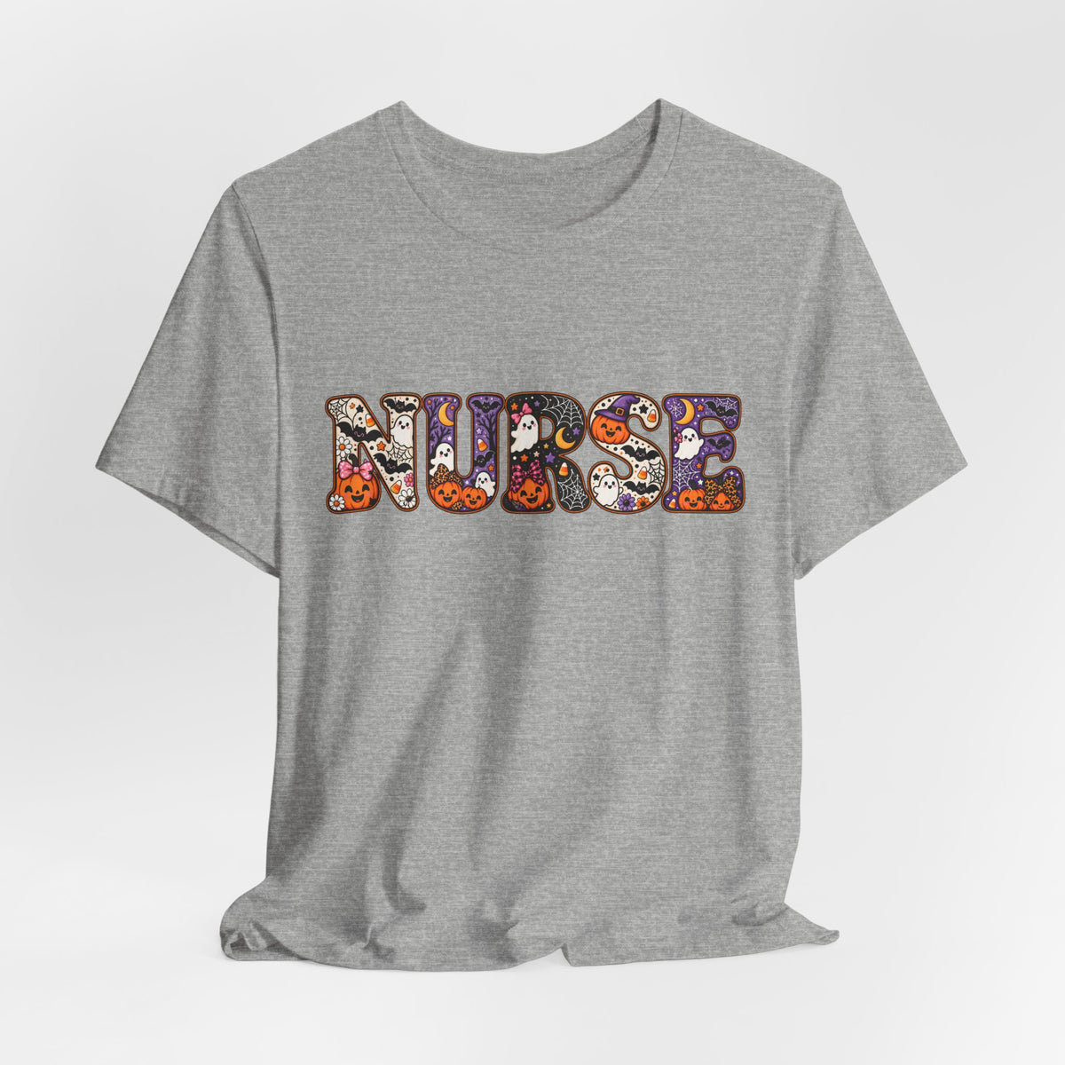 Nurse Halloween Floral Candy Pattern T-Shirt