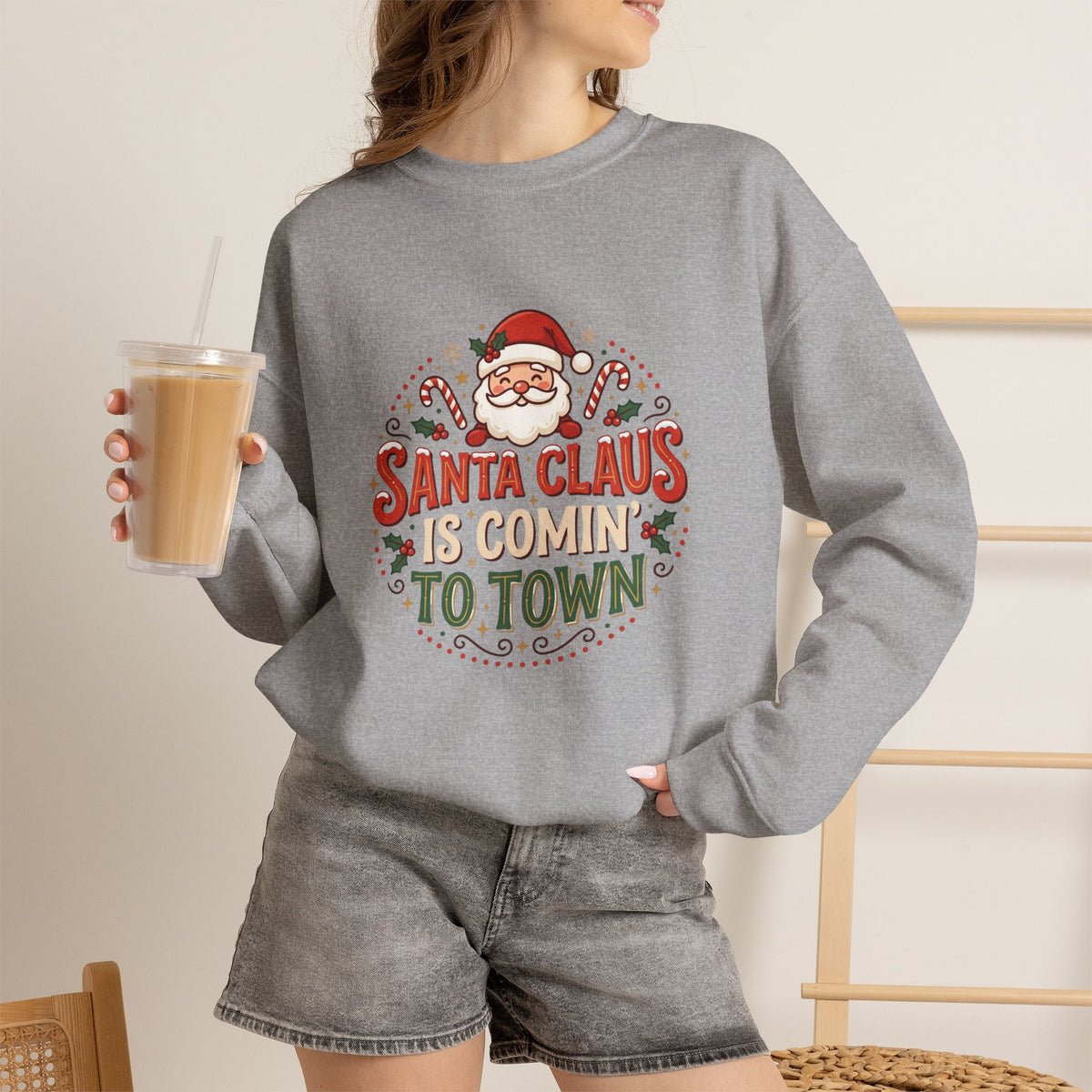 Santa Claus Is Comin' To Town Crewneck Sweatshirt