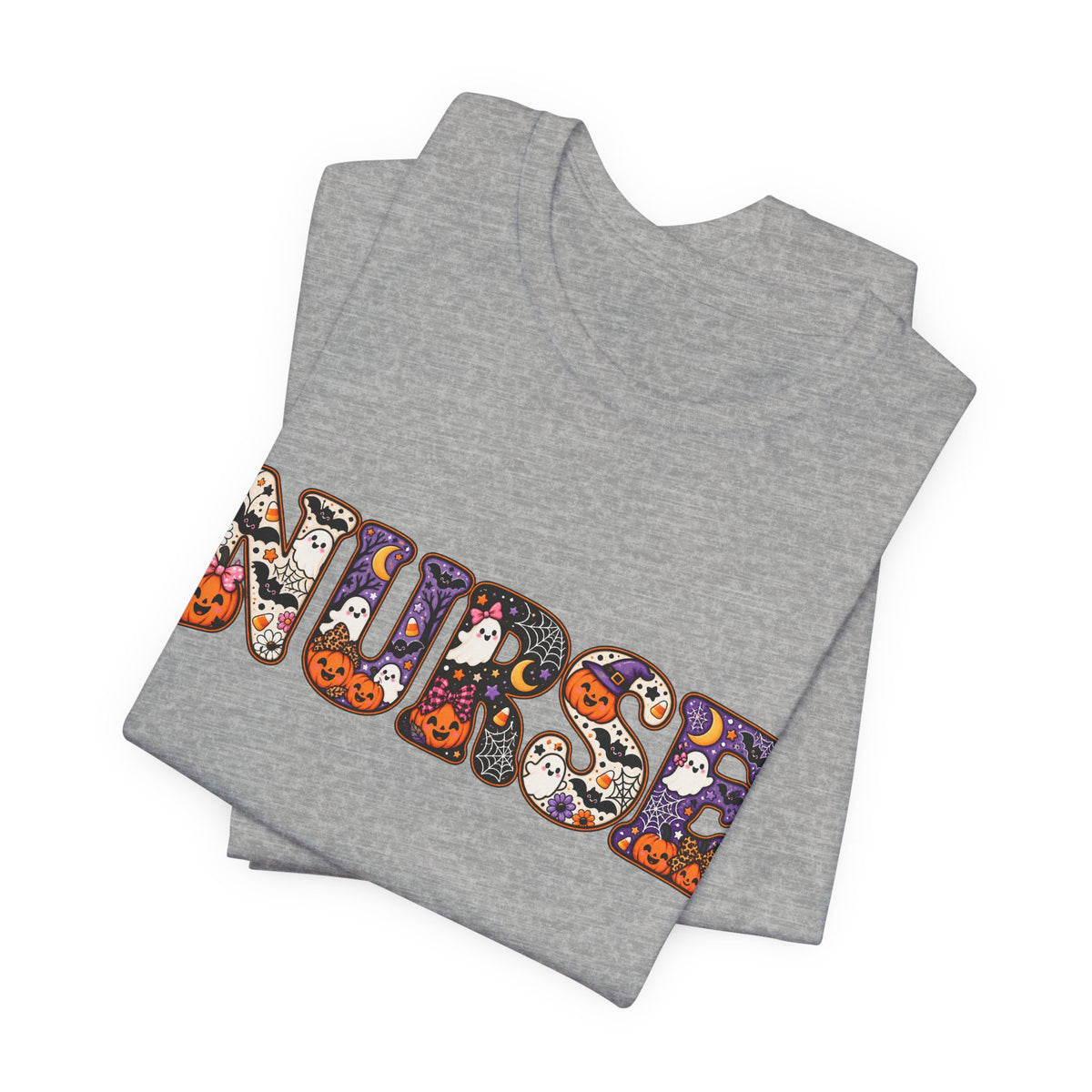Nurse Halloween Floral Candy Pattern T-Shirt