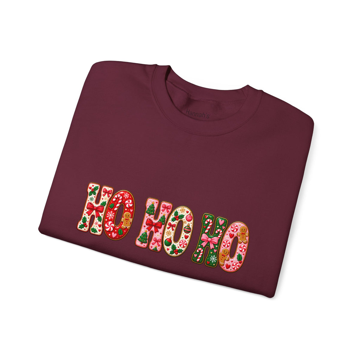 Sweatshirt — Floral "HO HO HO" Christmas Crewneck