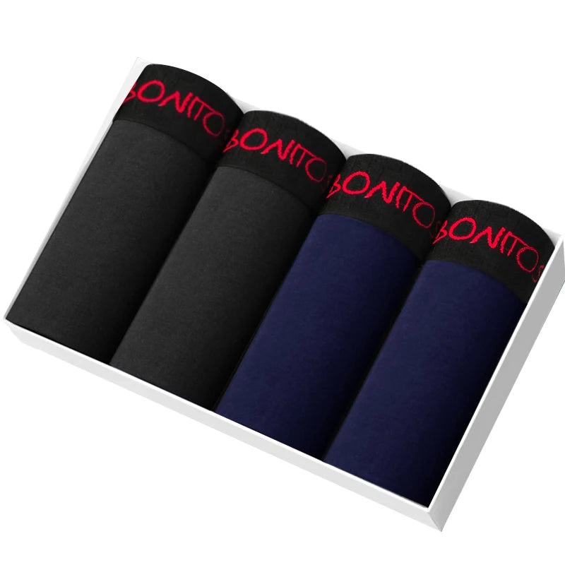 4pcs Cotton Boxer Shorts Soft Men's