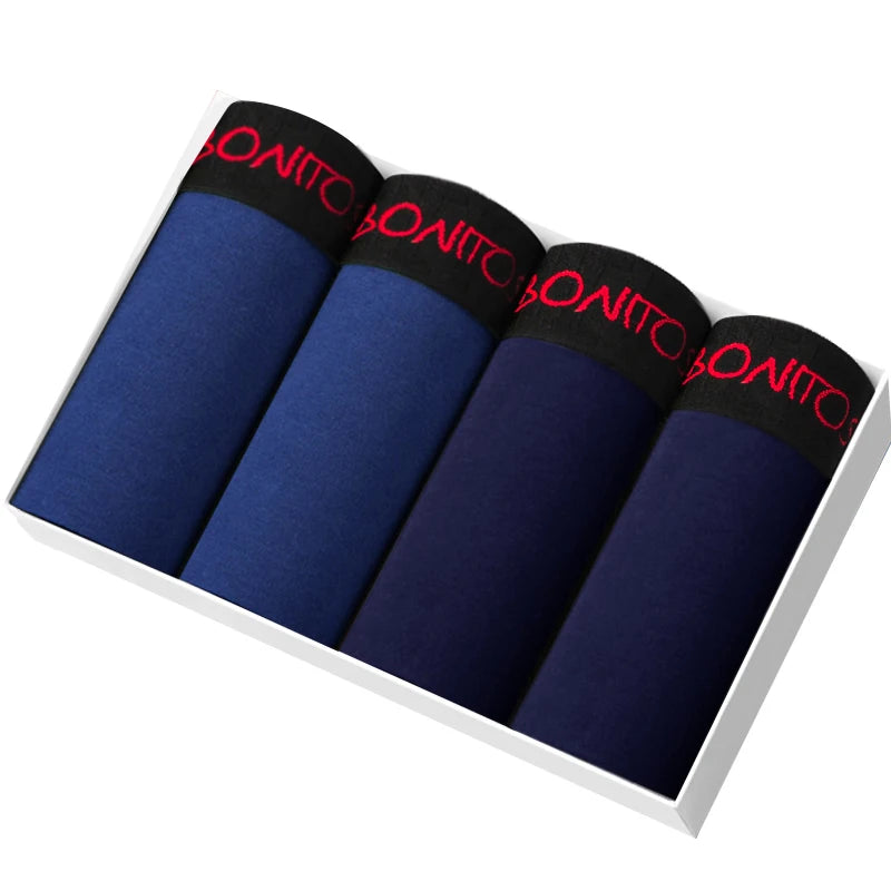 4pcs Cotton Boxer Shorts Soft Men's