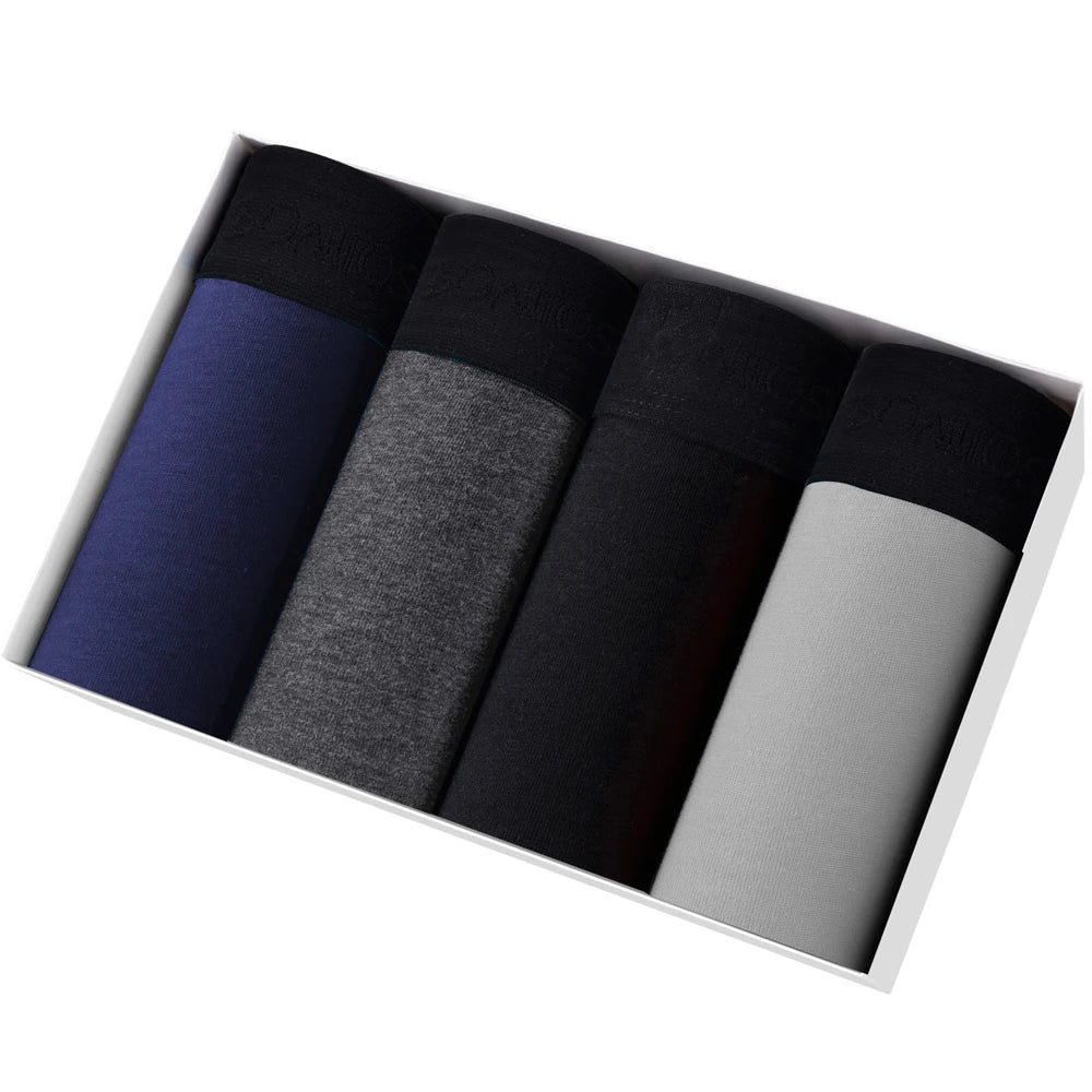 4pcs Cotton Boxer Shorts Soft Men's
