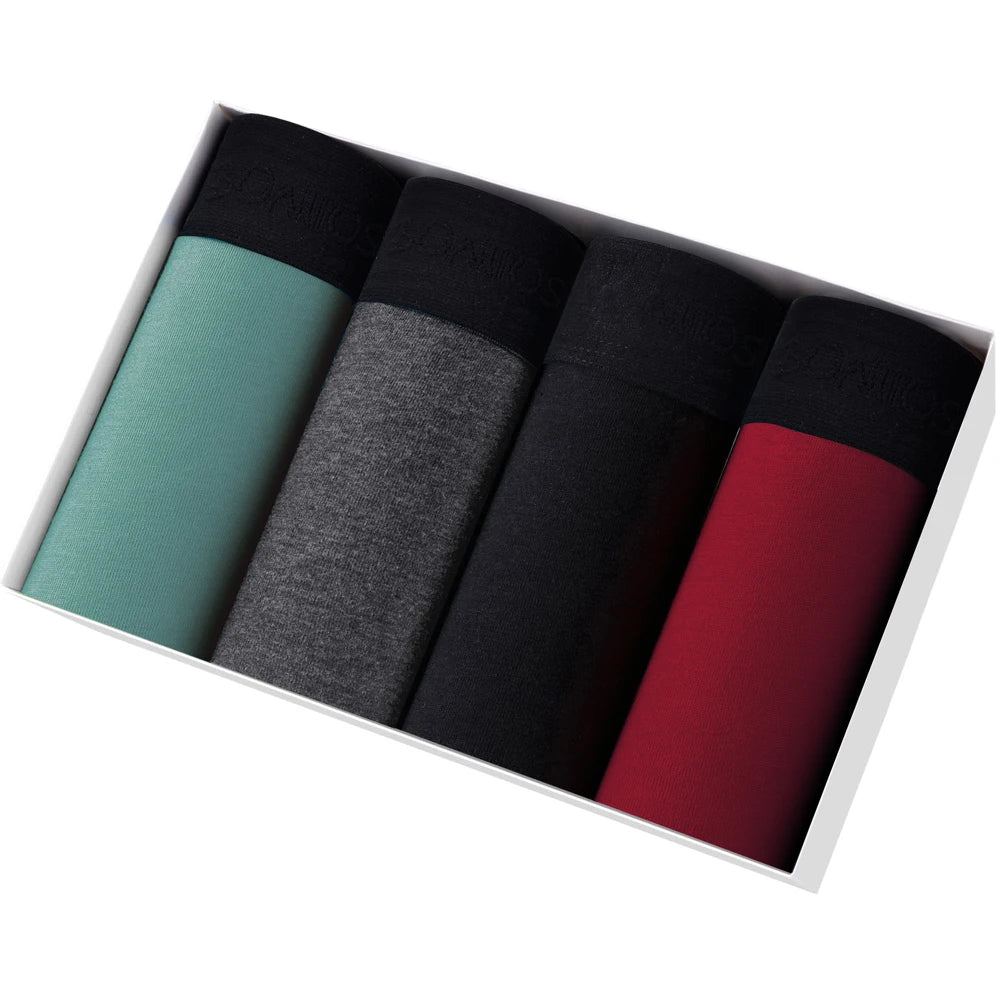 4pcs Cotton Boxer Shorts Soft Men's
