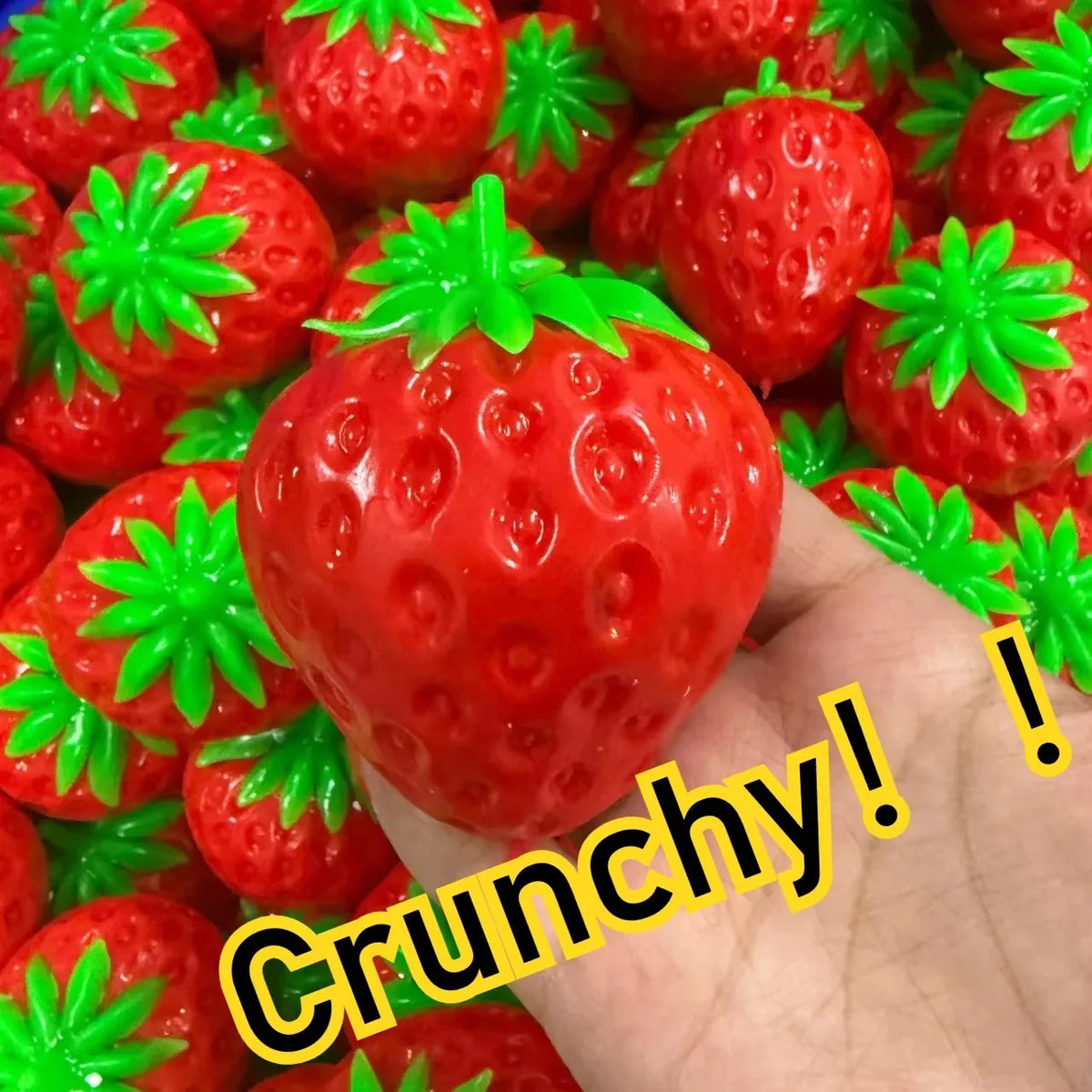 Strawberry Crunchy Squishy Toy, Crispy Sound Stress Ball, Squeeze Fidget Toy, Sensory Decompression Stress Relief Toy