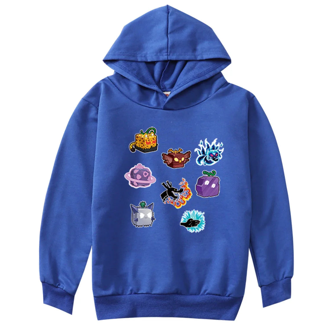 Blox Fruits Kids Hoodie Sweatshirt Toddler Boy Girl Spring Hooded Pullover Cartoon blox fruits Printed Long Sleeve Shirt Clothes