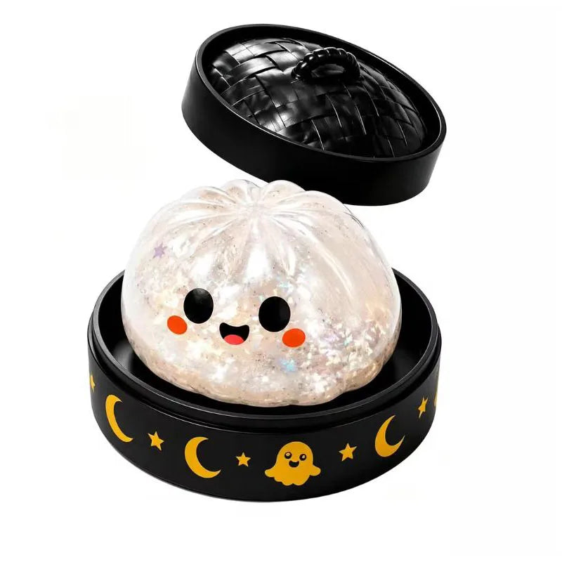 Halloween Dumpling Stress Toy Glitter Halloween Dumpling Pressure Dumpling Squishie Stress Relief Fidget Toy for Adults Gift