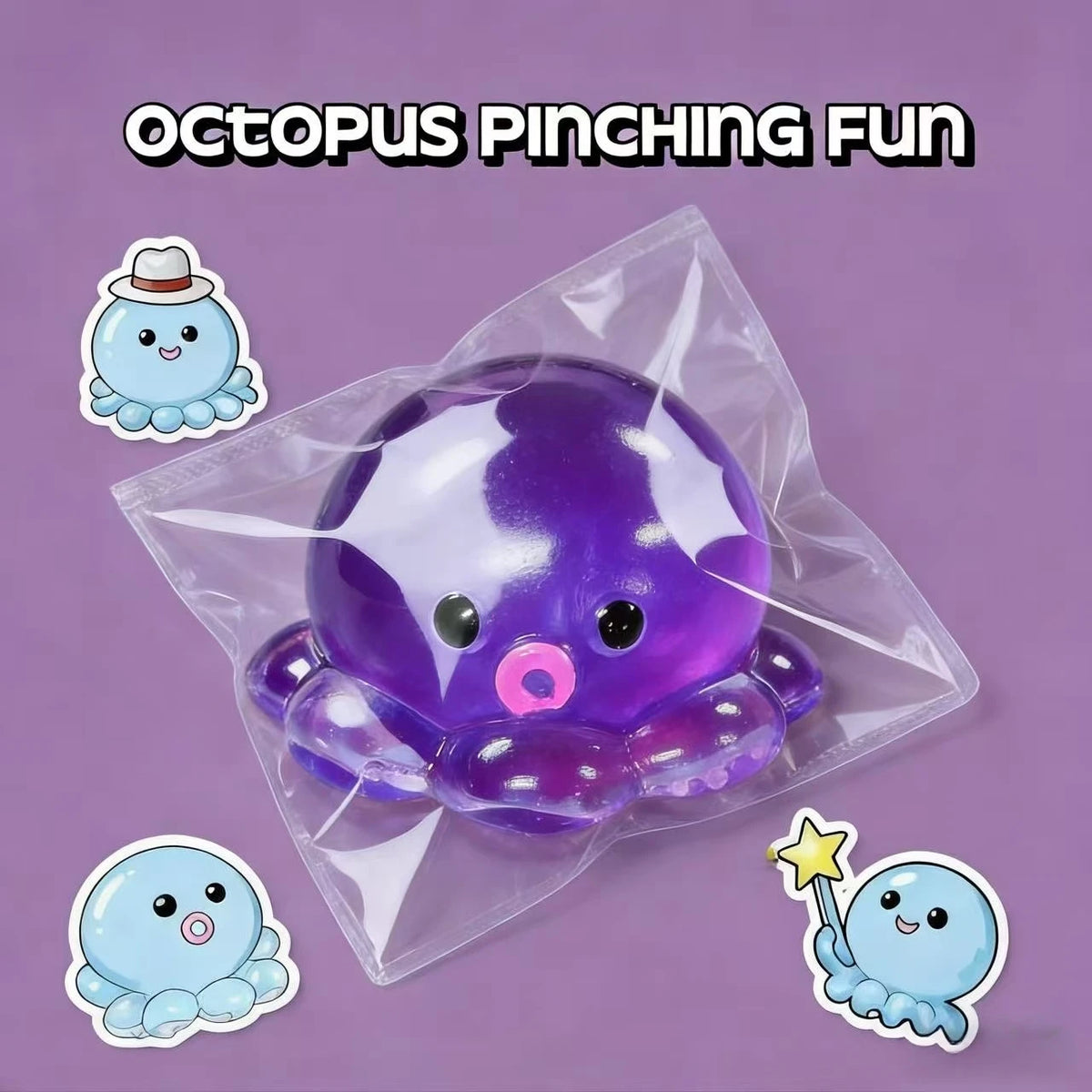 1Pcs Bubble Squid Taba Squishy Toy Muddy Slow Rebound Stress Relief Squeeze Toy for Kids Adults, Perfect for Party