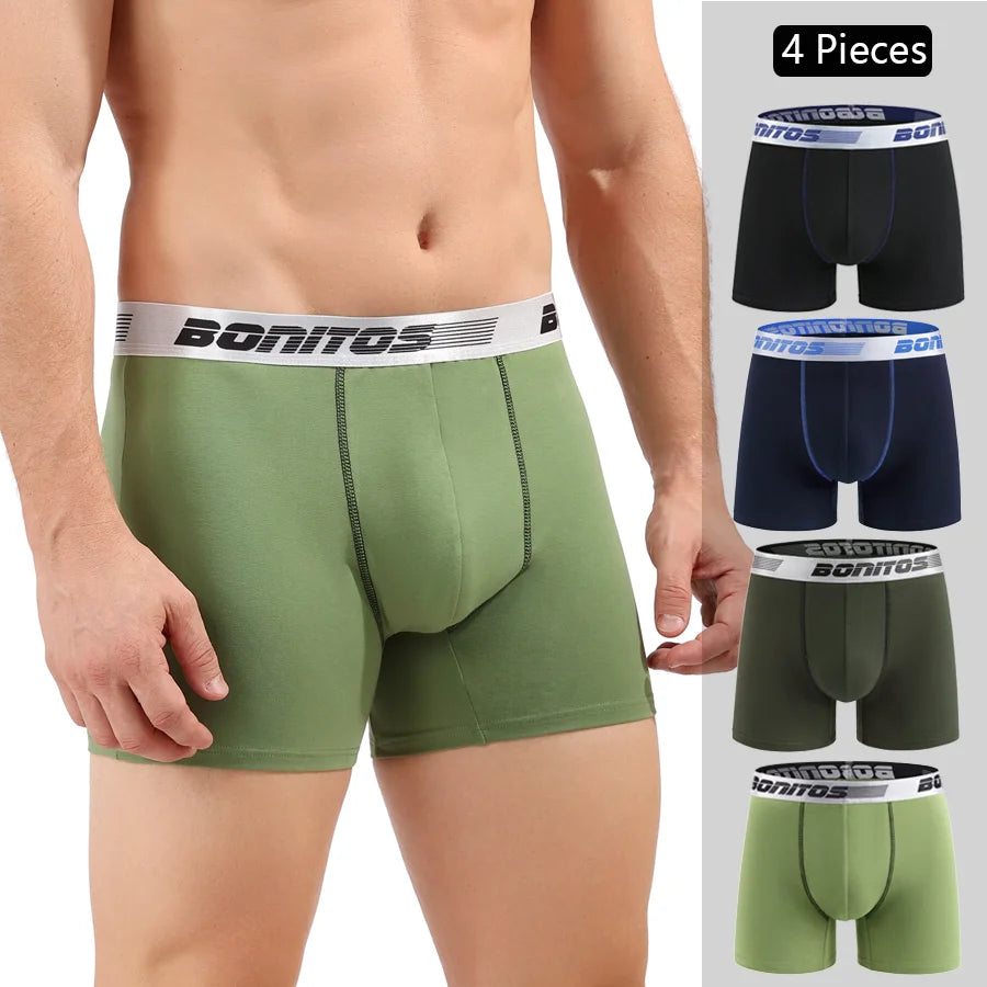 4pcs Cotton Boxer Shorts Soft Men's
