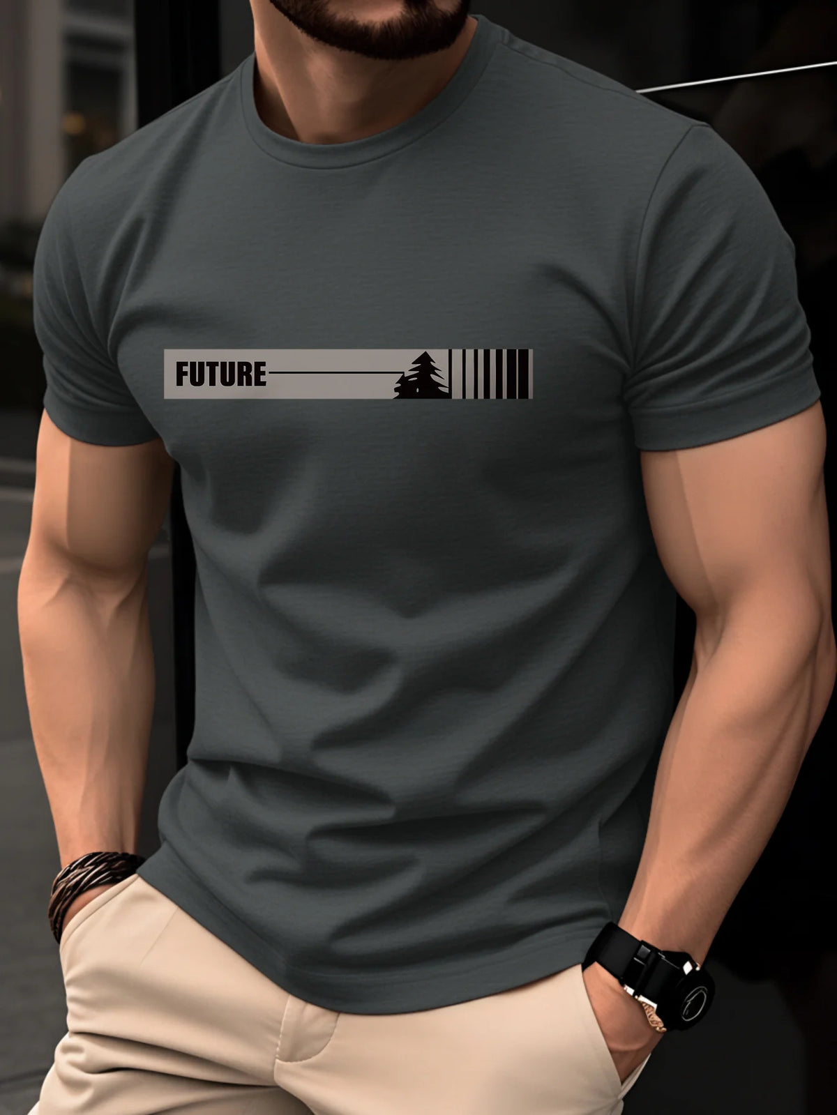 Mens 100% Pure Cotton Fashionable Casual Loose Cotton Fit T-Shirt