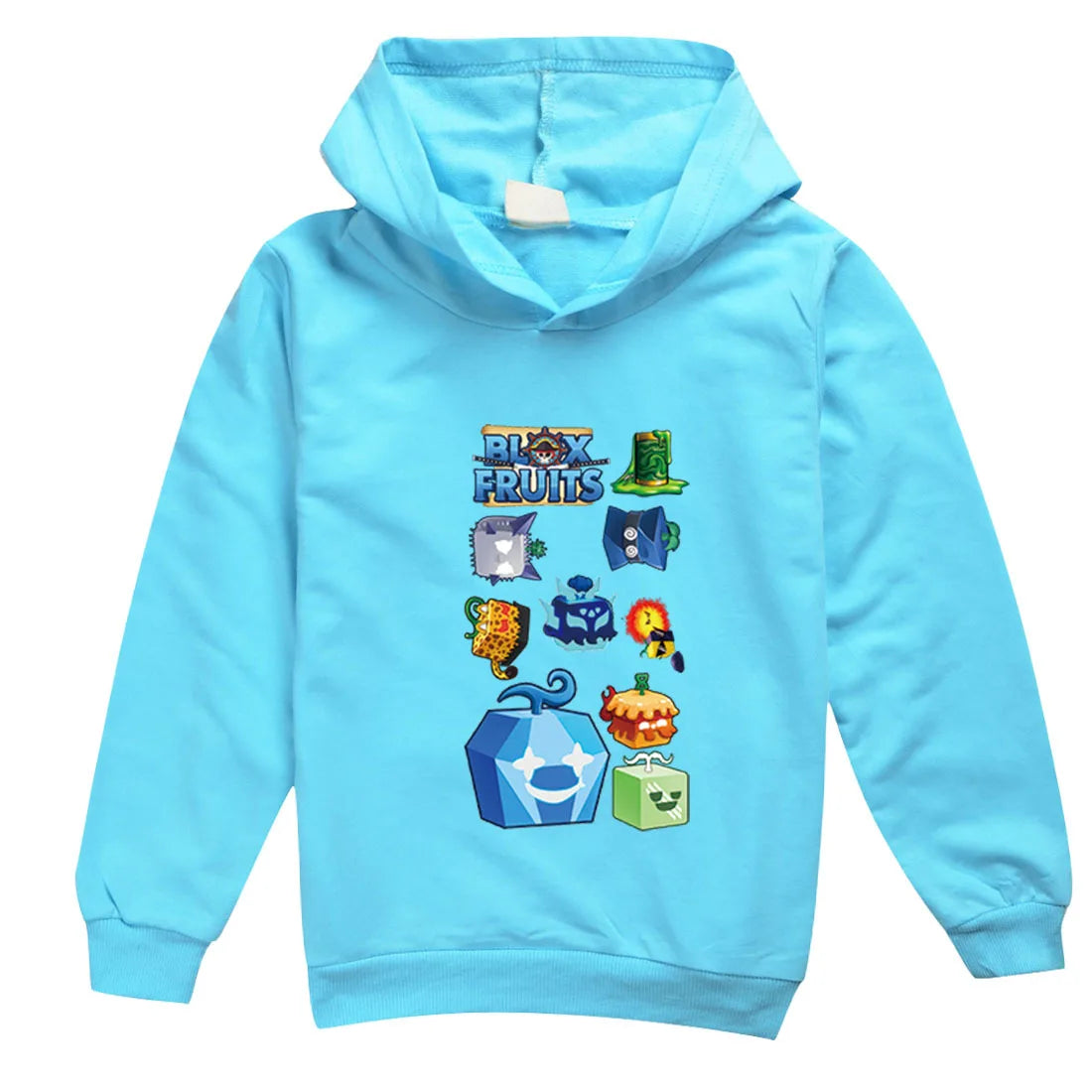 Blox Fruits Kids Hoodie Sweatshirt Toddler Boy Girl Spring Hooded Pullover Cartoon blox fruits Printed Long Sleeve Shirt Clothes