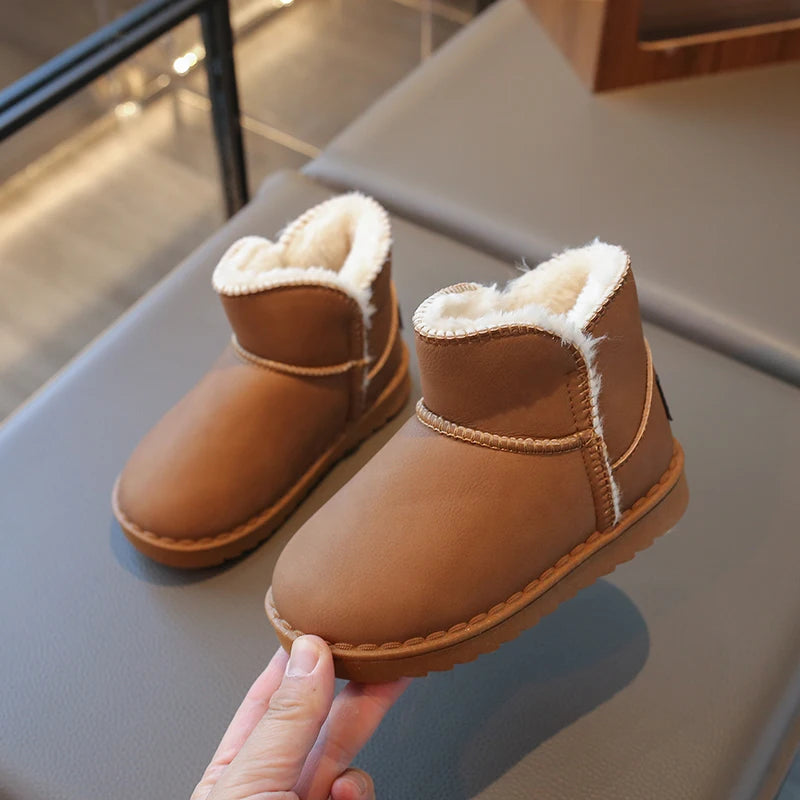 Kids Snow Thermal Boots for Boys Girls Thick Plush Children Ankle Boots Warm 2025 Autumn Winter Anti-skid Classic Fashion Boots