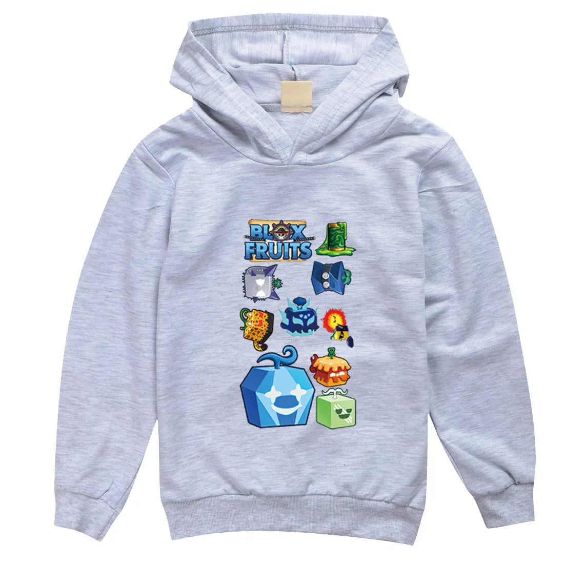 Blox Fruits Kids Hoodie Sweatshirt Toddler Boy Girl Spring Hooded Pullover Cartoon blox fruits Printed Long Sleeve Shirt Clothes