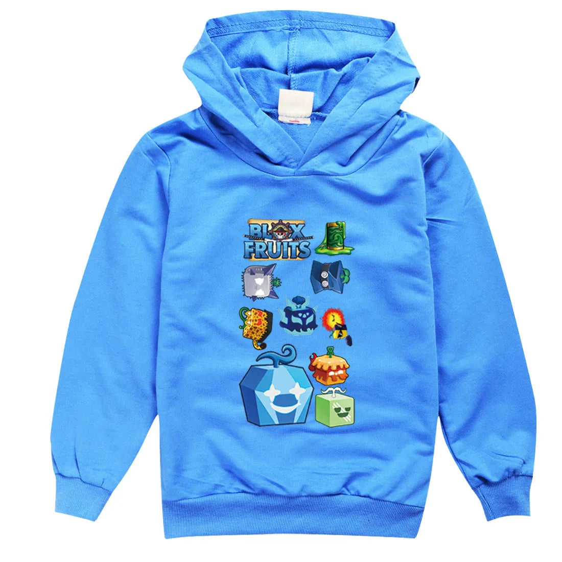 Blox Fruits Kids Hoodie Sweatshirt Toddler Boy Girl Spring Hooded Pullover Cartoon blox fruits Printed Long Sleeve Shirt Clothes