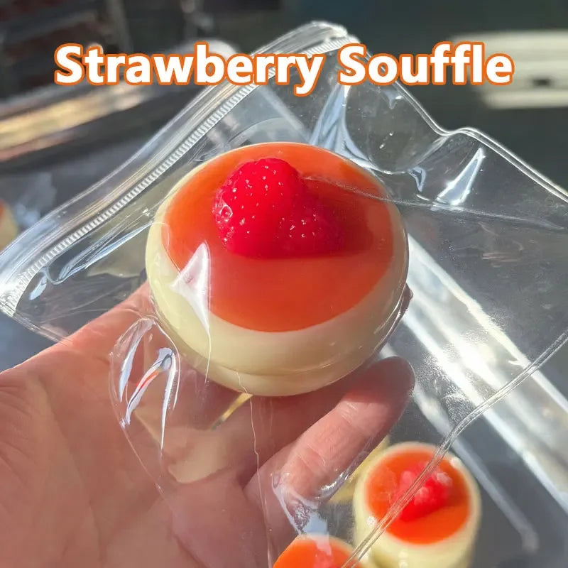 Taba Squishy Cream Blaster Cake Strawberry Blueberry Soufflé Sensory Fidget Toys Anxiety Relaxation Slow Rebound Squeeze Gifts