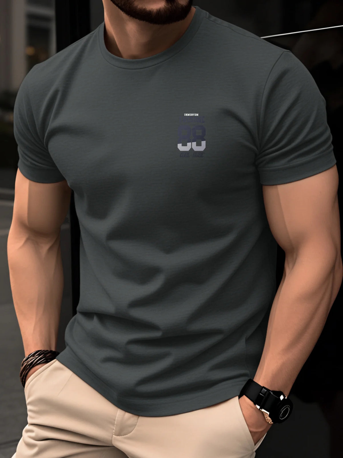 Mens 100% Pure Cotton Fashionable Casual Loose Cotton Fit T-Shirt