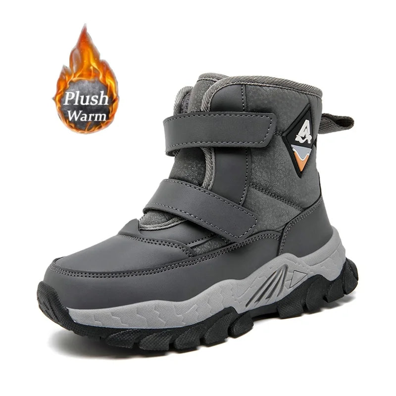 Winter children's leisure snow boots non-slip claw sports boots girls and boys plush boots outdoor warm thick-soled cotton boots