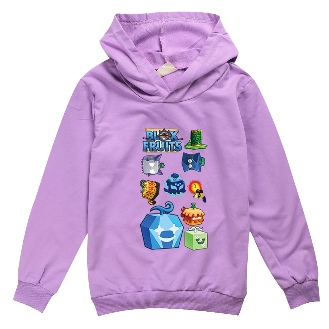 Blox Fruits Kids Hoodie Sweatshirt Toddler Boy Girl Spring Hooded Pullover Cartoon blox fruits Printed Long Sleeve Shirt Clothes