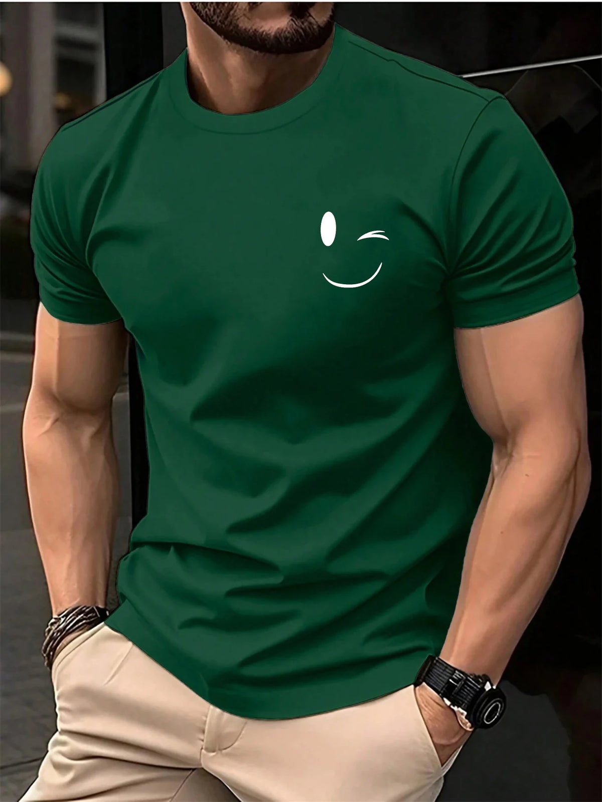 Mens 100% Pure Cotton Fashionable Casual Loose Cotton Fit T-Shirt