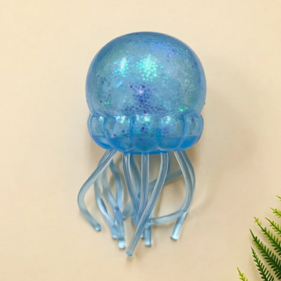 Glitter Octopus Squishy Glitter Jellyfish Squishy with Box Dumplings Sensory Squeeze Toy for Stress Relief wholesale
