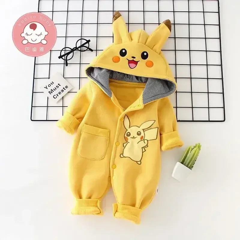 Cartoon Pocket Monsters Baby Pyjamsa Newborn Cute Winter Long-Sleeved Kids Rompers Clothing Babies Toddler'S Clothes Onesie Gift