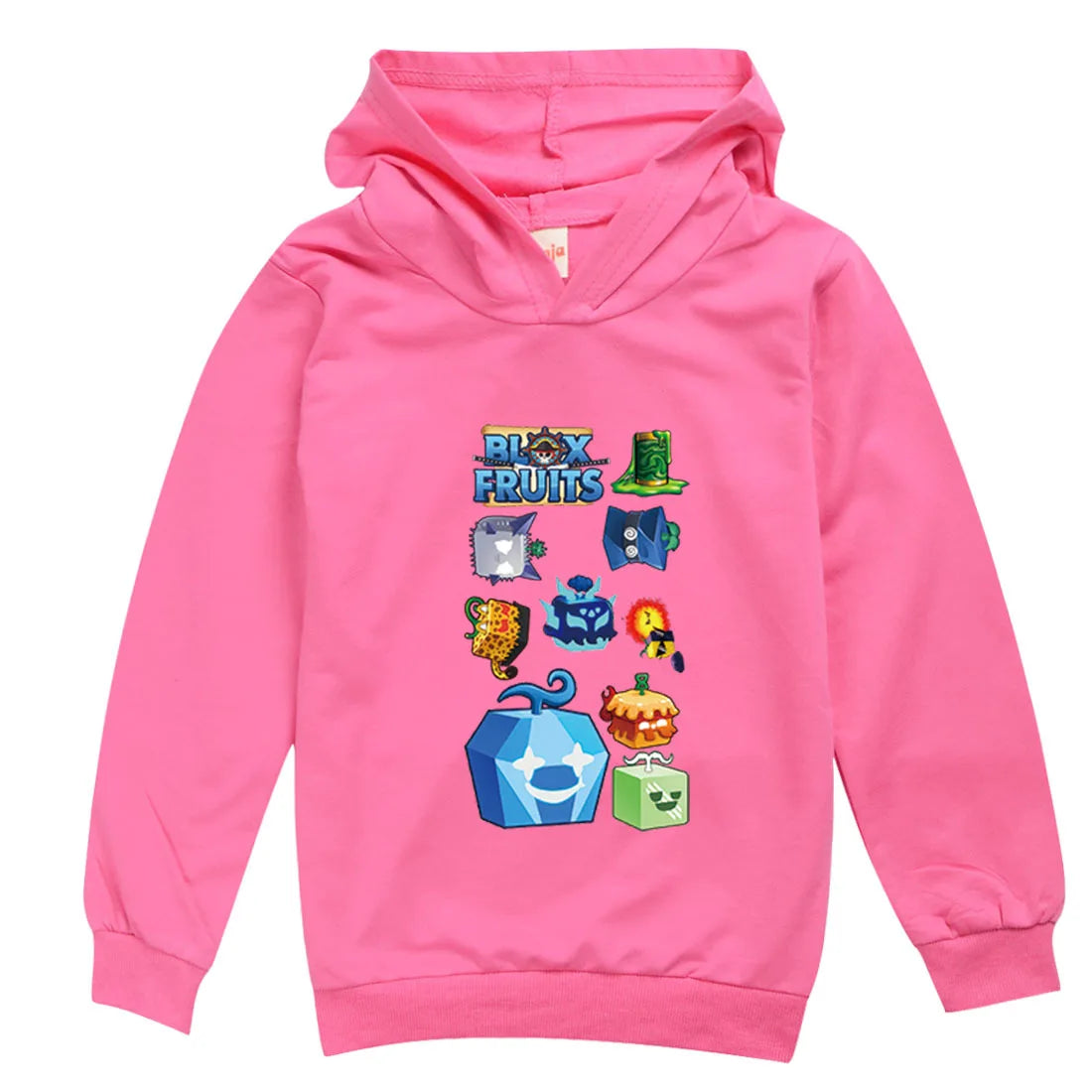 Blox Fruits Kids Hoodie Sweatshirt Toddler Boy Girl Spring Hooded Pullover Cartoon blox fruits Printed Long Sleeve Shirt Clothes