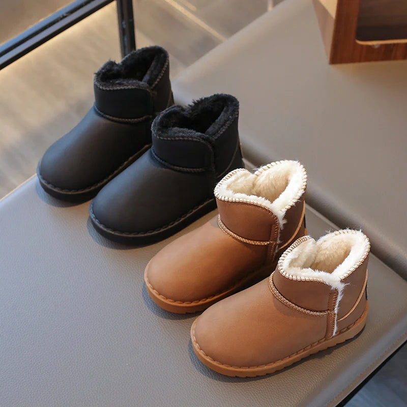 Kids Snow Thermal Boots for Boys Girls Thick Plush Children Ankle Boots Warm 2025 Autumn Winter Anti-skid Classic Fashion Boots