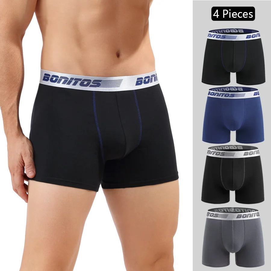 4pcs Cotton Boxer Shorts Soft Men's