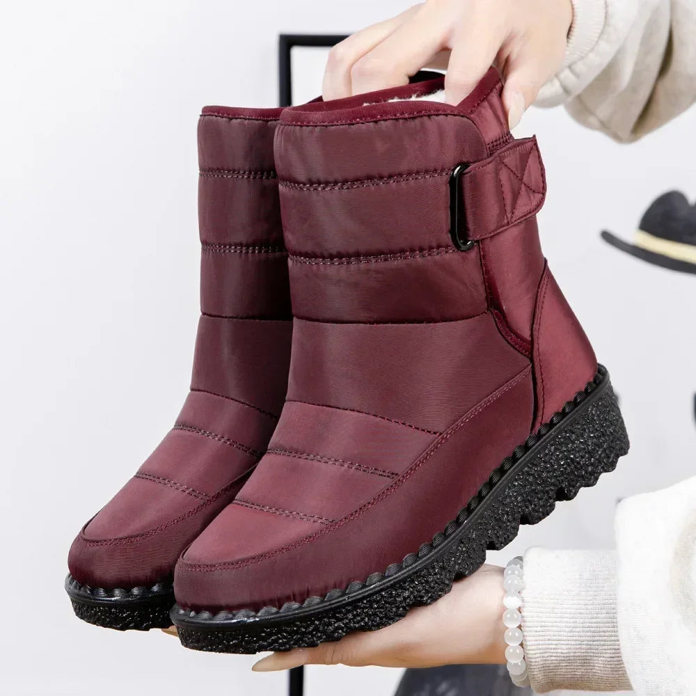 Waterproof Winter Boots for Women 2025 New Faux Fur Long Plush Snow Boots Woman Platform Shoes Warm Cotton Couples Ankle Boots
