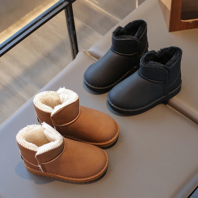 Kids Snow Thermal Boots for Boys Girls Thick Plush Children Ankle Boots Warm 2025 Autumn Winter Anti-skid Classic Fashion Boots