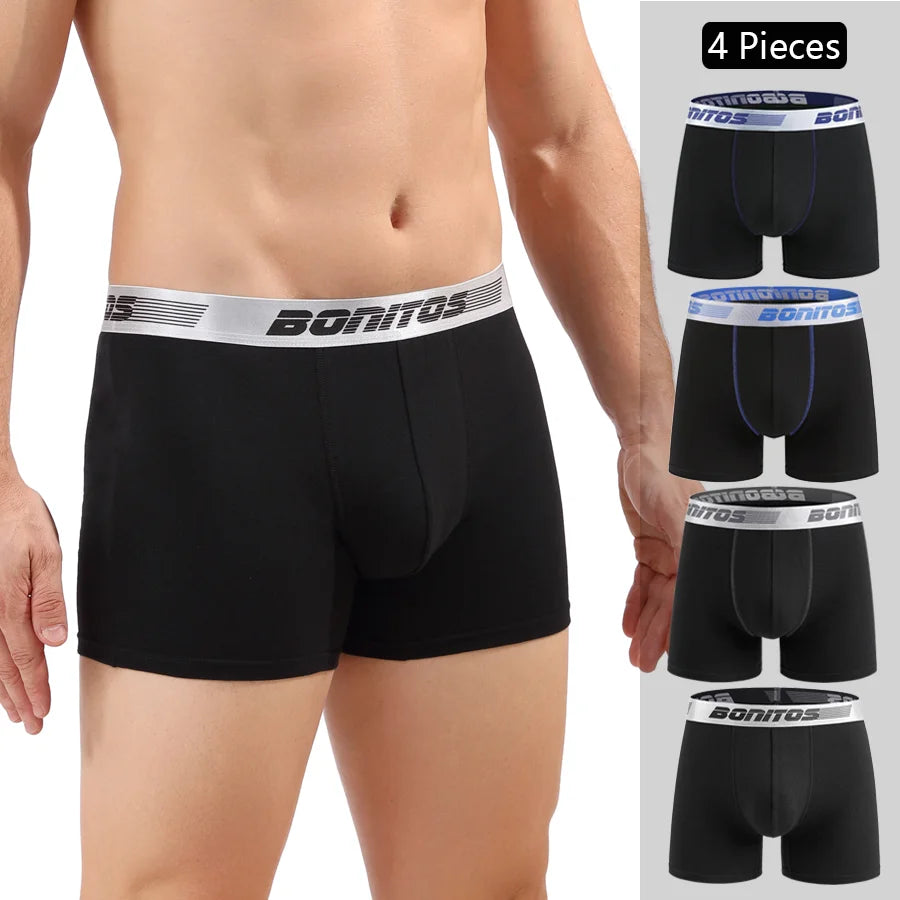4pcs Cotton Boxer Shorts Soft Men's