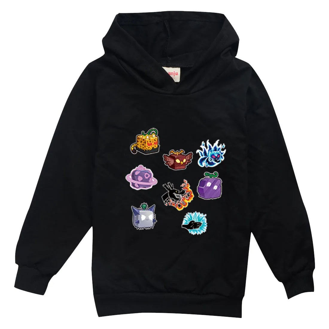 Blox Fruits Kids Hoodie Sweatshirt Toddler Boy Girl Spring Hooded Pullover Cartoon blox fruits Printed Long Sleeve Shirt Clothes