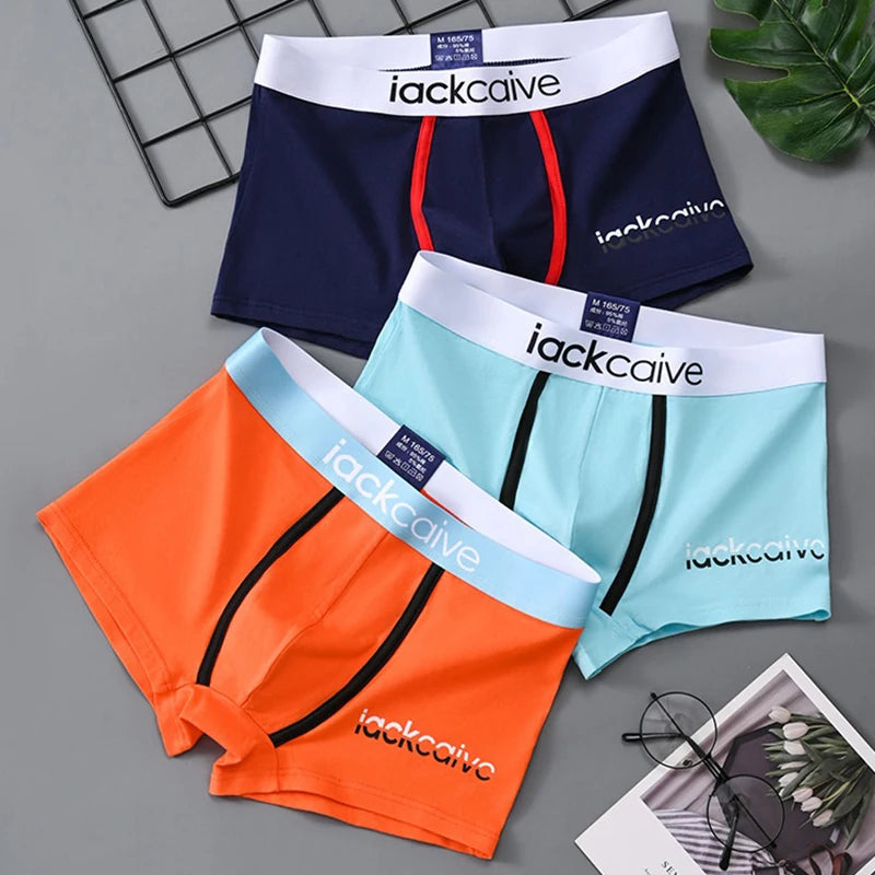3Pcs Male Panties Cotton Men's Underwear Boxers Breathable  M-3XL