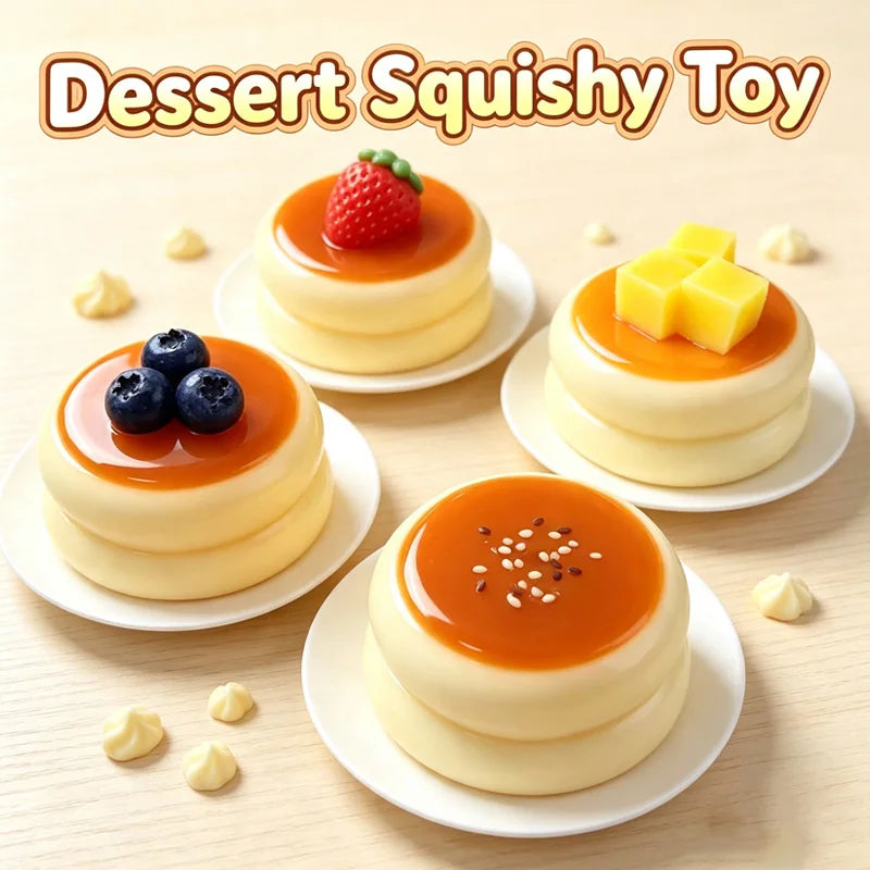 Taba Squishy Cream Blaster Cake Strawberry Blueberry Soufflé Sensory Fidget Toys Anxiety Relaxation Slow Rebound Squeeze Gifts