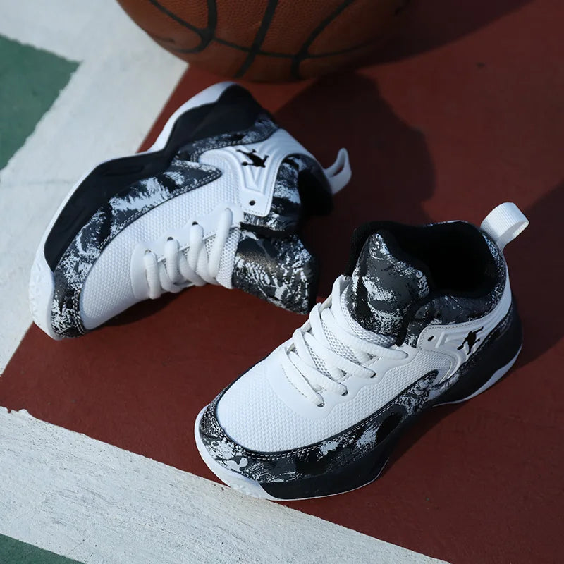 2025 Basketball Shoes for Kids Sneakers New Boys Brand Thick Sole Non-slip Children Sports Shoes Child Boy Basket Trainer Shoes
