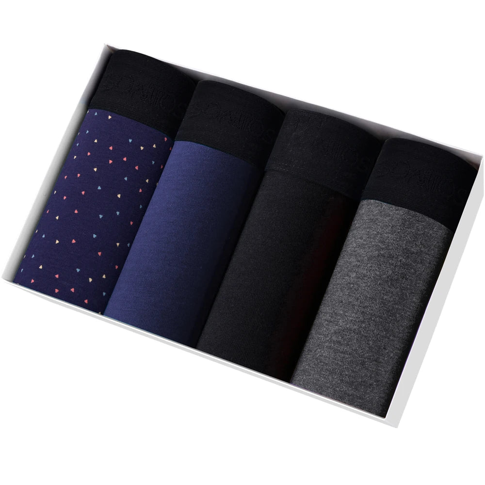 4pcs Cotton Boxer Shorts Soft Men's