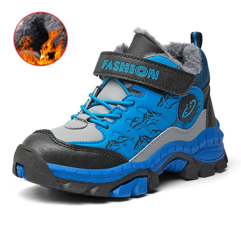 Waterproof Winter Snow Boots for Boys Non-Slip Warm Ankle Shoes Kids Outdoor Trekking Hiking Sneakers Children's Fashion Boots