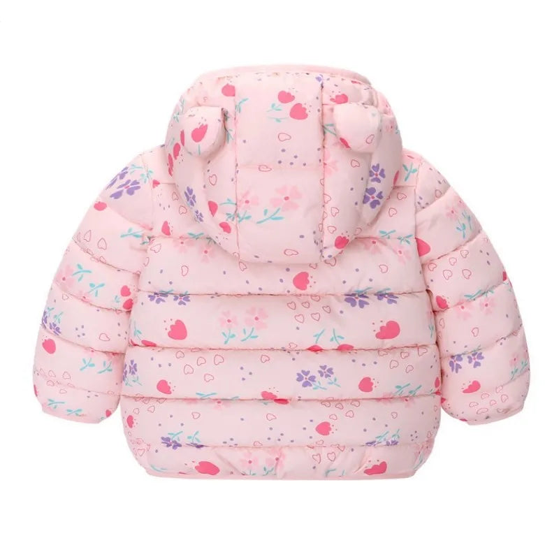 Dinosaur Coats Kids Girls Boys Hooded Lightweight Jacket Autumn Winter Warm Baby Cartoon Christmas Outerwear For 0-5 Years