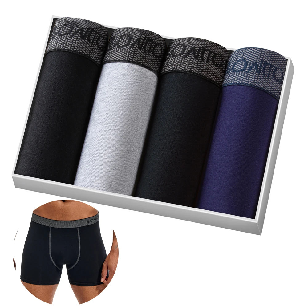 4pcs Cotton Boxer Shorts Soft Men's