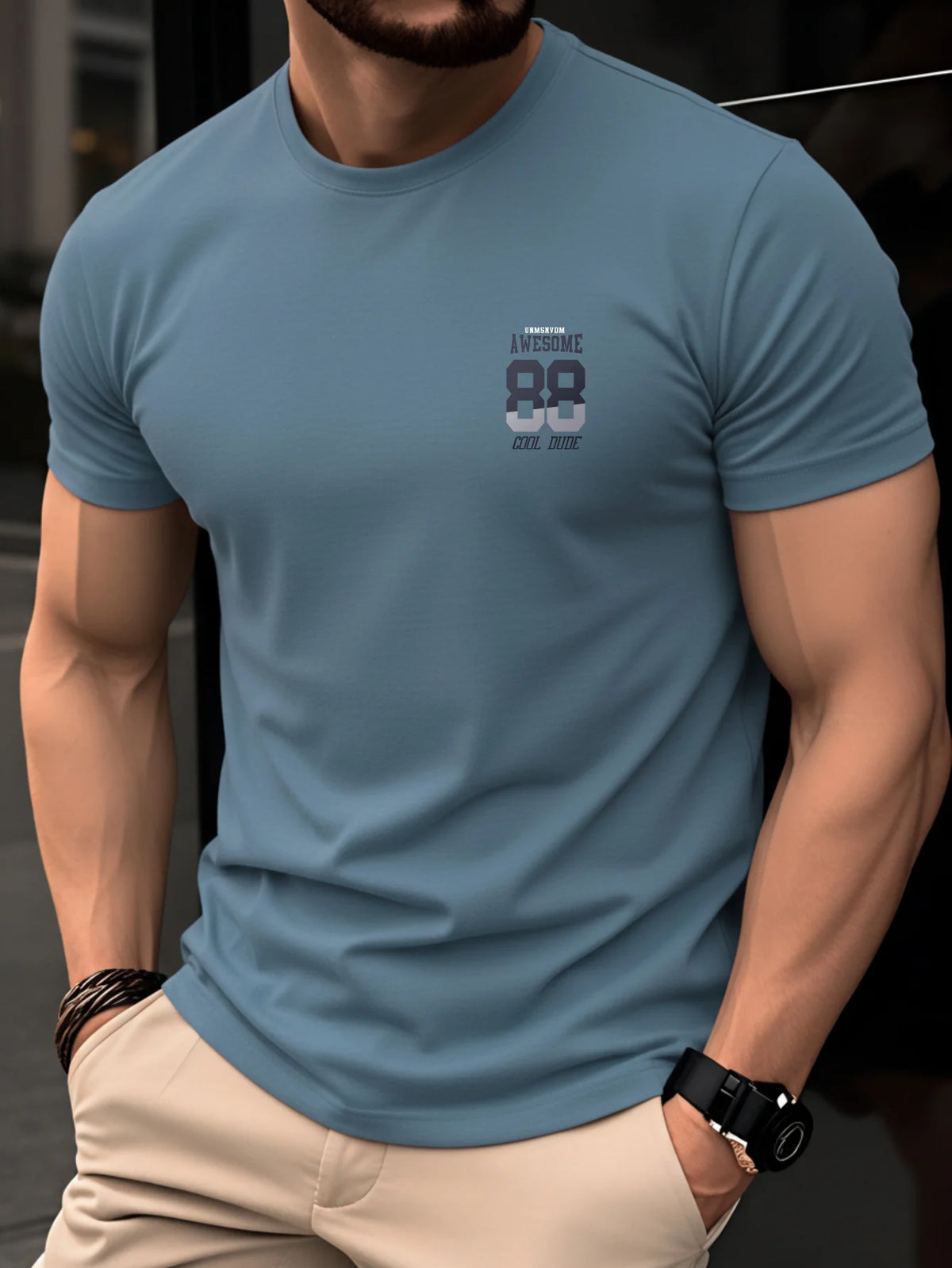 Mens 100% Pure Cotton Fashionable Casual Loose Cotton Fit T-Shirt