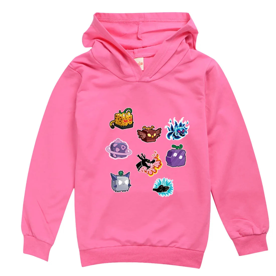 Blox Fruits Kids Hoodie Sweatshirt Toddler Boy Girl Spring Hooded Pullover Cartoon blox fruits Printed Long Sleeve Shirt Clothes