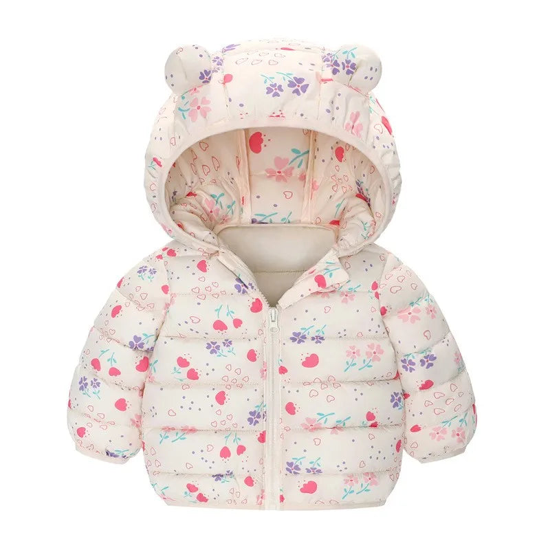 Dinosaur Coats Kids Girls Boys Hooded Lightweight Jacket Autumn Winter Warm Baby Cartoon Christmas Outerwear For 0-5 Years